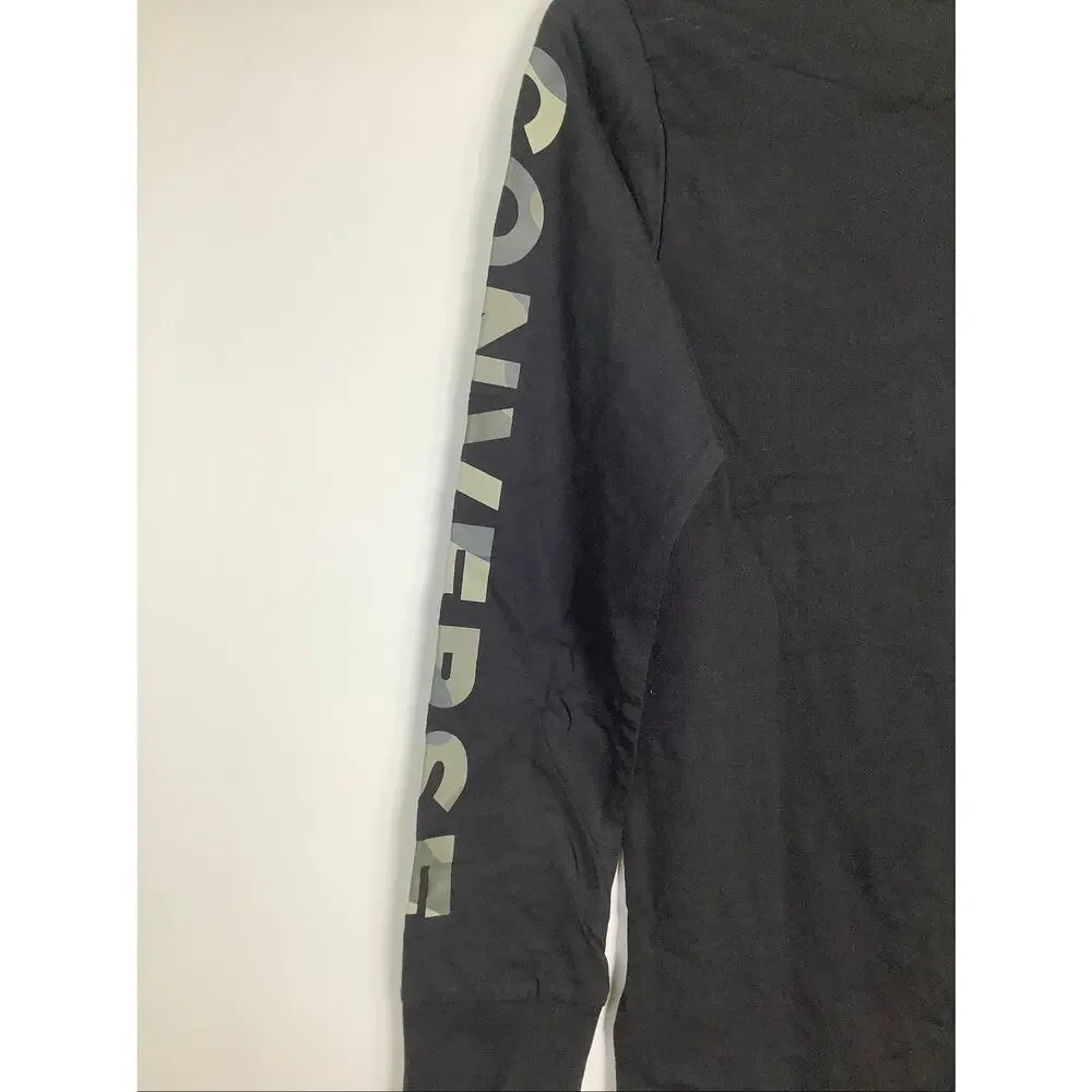 Converse Kids MD Black Chuck Taylor All Star Camo Patch Long Sleeve Tee A15-4